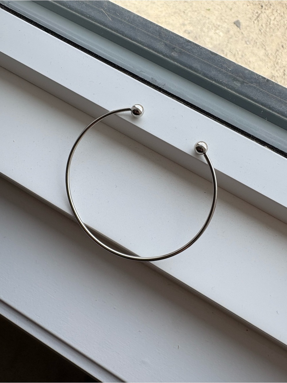 Classic Silver Open Bangle Bracelet